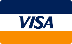 Visa payment logo displayed in blue, white, and orange colors for Parker Orthodontics payment options.